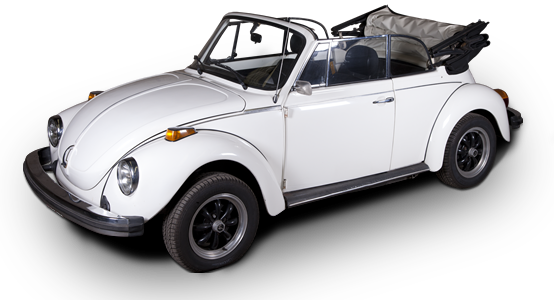 Volkswagen Witte Kever Cabrio Zwarte kap